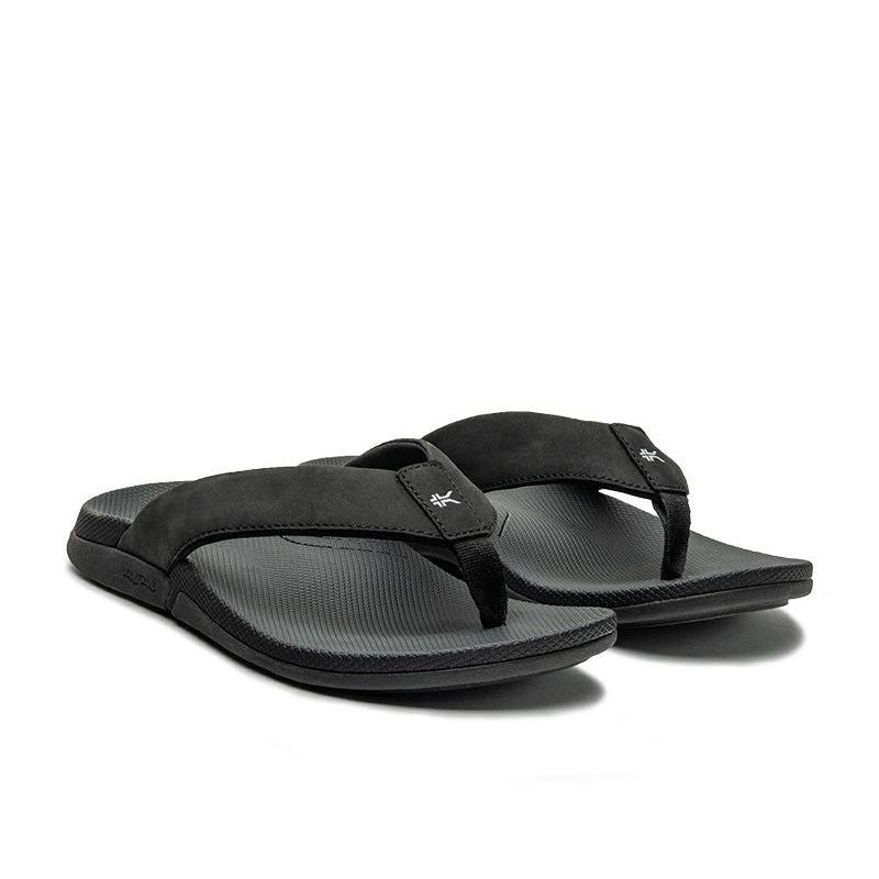 Pair of KURU KALA 2 Women's Sandal in Jet Black, angled view.