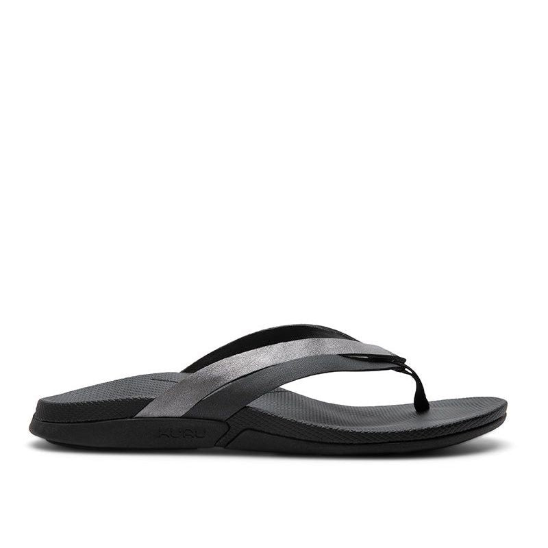KURU KALA Sieva Women's Sandal in Jet Black-Metallic.