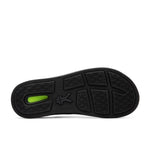 Outsole view of the KURU KALA Sieva Women's Sandal in Jet Black-Metallic, showing the KURUSOLE tread.