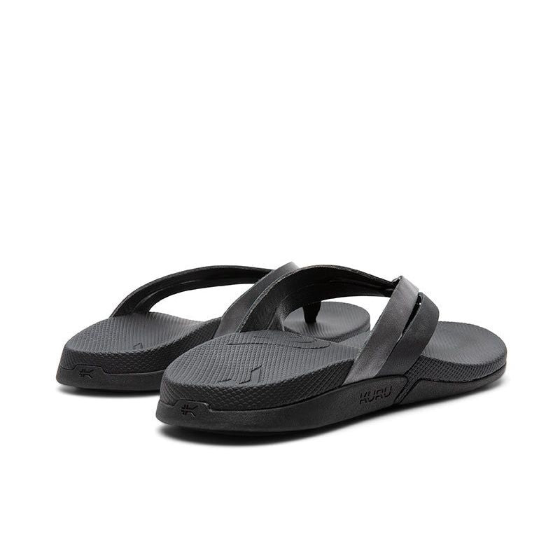 Top-down view of the KURU KALA Sieva Women's Sandal in Jet Black-Metallic.