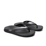 Pair of KURU KALA Sieva Women's Sandal in Jet Black-Metallic, angled view.