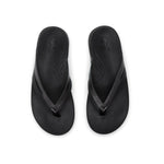 Back heel view of the KURU KALA Sieva Women's Sandal in Jet Black-Metallic.
