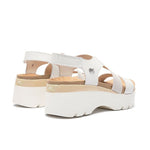 Close-up of the upper material on the KURU LOMA Women's Sandal in Ecru-Sand.