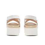 Top-down view of the KURU LOMA Women's Sandal in Ecru-Sand.