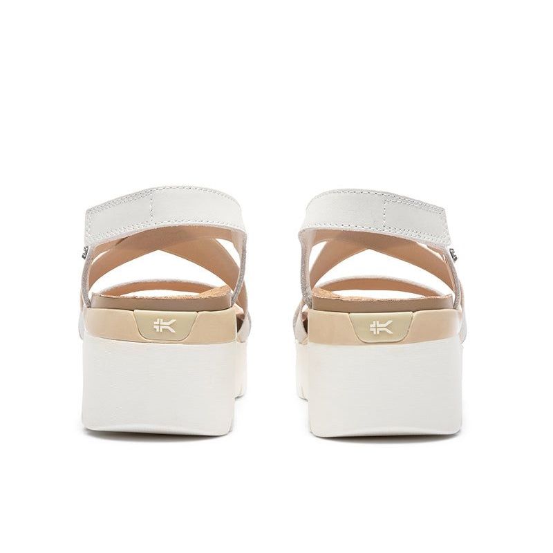 Top-down view of the KURU LOMA Women's Sandal in Ecru-Sand.