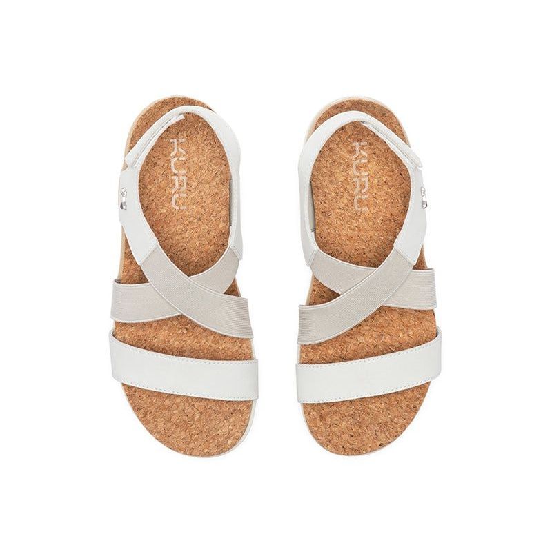 Back heel view of the KURU LOMA Women's Sandal in Ecru-Sand.