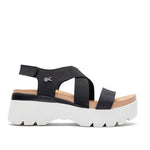 KURU LOMA Women's Sandal in Jet Black-Bright White.