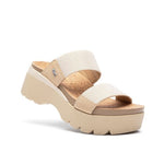 Top-down view of the KURU LOMA Tila Women's Sandal in Jet-Sand-Desert Tan.