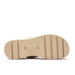 Close-up of the heel cup on the KURU LOMA Tila Women's Sandal in Jet-Sand-Desert Tan.