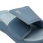 Close-up of the heel cup on the KURU MOMENT Women's Sandal in Blue Fog-White.
