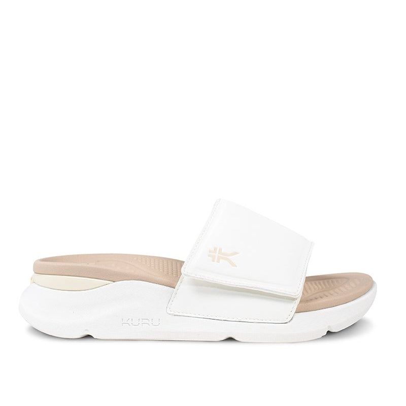 KURU MOMENT Women's Sandal in Bright White-Sand.
