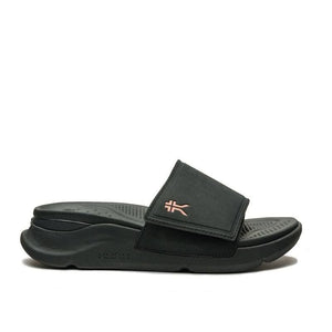 KURU MOMENT Women's Sandal in Jet Black-Peach Sherbet.