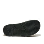 Top-down view of the KURU MOMENT Men's Sandal in Jet Black-Storm Gray.