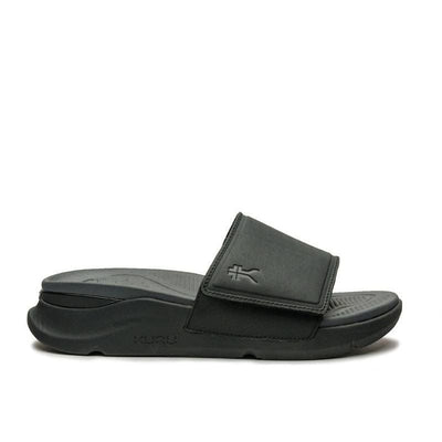 KURU MOMENT Men's Sandal in Jet Black-Storm Gray.