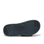 Close-up of the upper material on the KURU MOMENT Men's Sandal in Midnight Blue-Pale Lime.