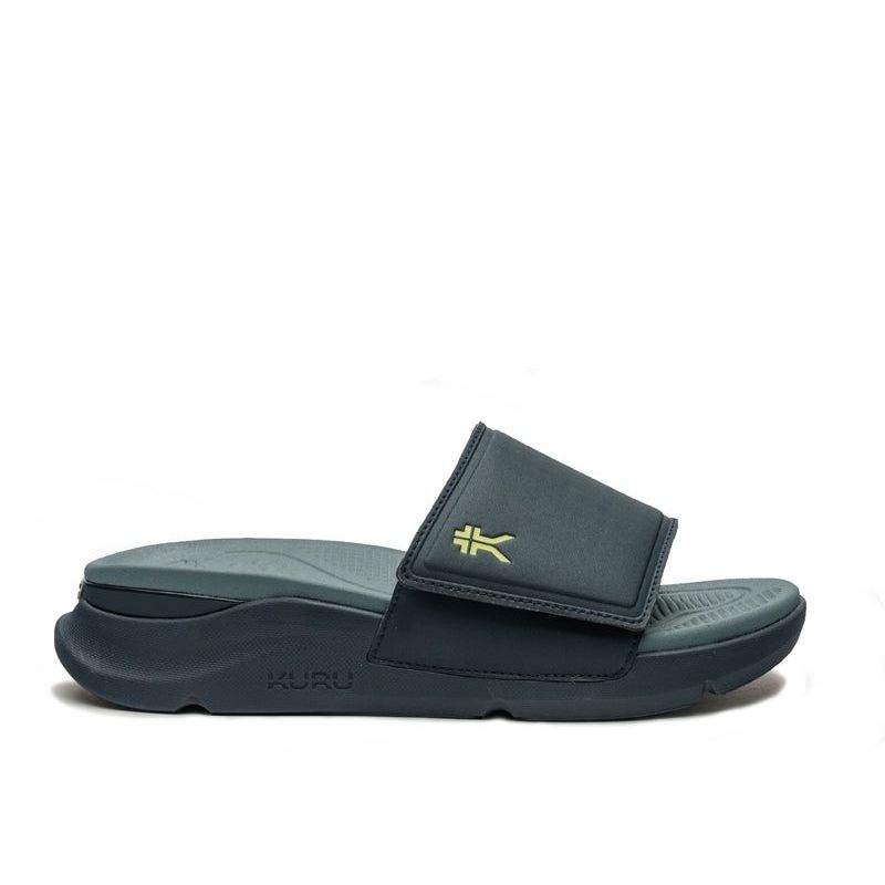 KURU MOMENT Men's Sandal in Midnight Blue-Pale Lime.