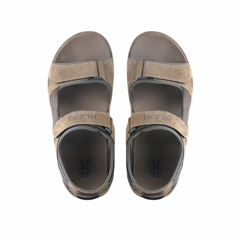 Close-up of the upper material on the KURU TREAD Men's Sandal in Dark Ash-Mountain.