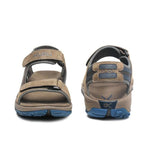 Back heel view of the KURU TREAD Men's Sandal in Dark Ash-Mountain.