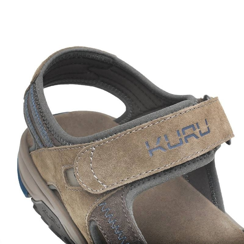Top-down view of the KURU TREAD Men's Sandal in Dark Ash-Mountain.
