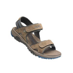 Angled profile view of the KURU TREAD Men's Sandal in Dark Ash-Mountain.