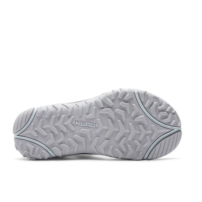 Top-down view of the KURU TREAD Women's Sandal in Multi-Dove Gray.