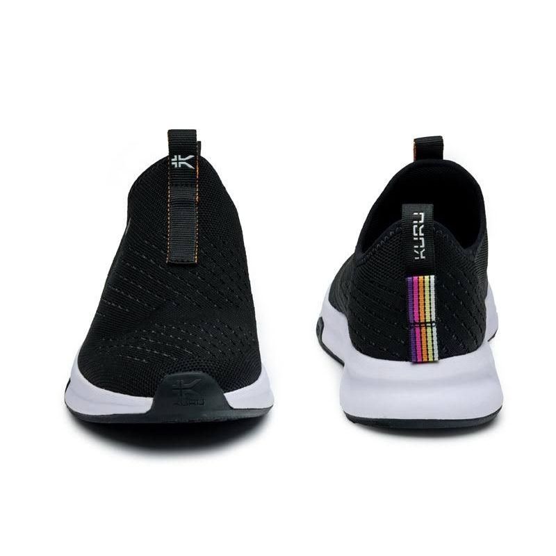 Top-down view of the KURU ATOM Slip-On Women's Slip-On Sneaker in Jet Black.