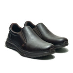 Pair of KURU KIVI 2 Men's Slip-On Sneaker in Espresso Brown, angled view.
