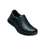 Angled profile view of the KURU KIVI 2 Men's Slip-On Sneaker in Jet Black.
