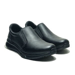Pair of KURU KIVI 2 Women's Slip-On Sneaker in Jet Black, angled view.