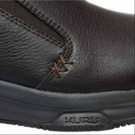 Pair of KURU KIVI 2 WIDE Men's Slip-On Sneaker in Espresso Brown, angled view.