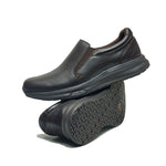 Outsole view of the KURU KIVI 2 WIDE Men's Slip-On Sneaker in Espresso Brown, showing the KURUSOLE tread.