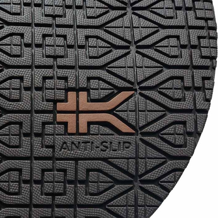 Close-up of the upper material on the KURU KIVI 2 WIDE Men's Slip-On Sneaker in Espresso Brown.
