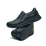 Outsole view of the KURU KIVI 2 WIDE Men's Slip-On Sneaker in Jet Black, showing the KURUSOLE tread.