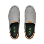 Top-down view of the KURU PACE Men's Slip-On Sneaker in Lead Gray-Cedar Brown.