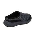 Pair of KURU DRAFT 2 Women's Slipper in Charcoal Gray-Jet Black, angled view.