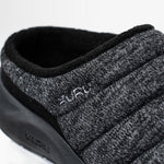 Outsole view of the KURU DRAFT 2 Women's Slipper in Charcoal Gray-Jet Black, showing the KURUSOLE tread.