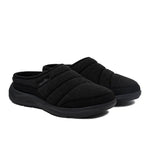 Pair of KURU DRAFT 2 Men's Slipper in Jet Black, angled view.