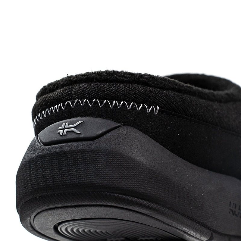 Top-down view of the KURU DRAFT 2 Men's Slipper in Jet Black.