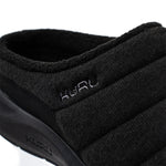 Outsole view of the KURU DRAFT 2 Men's Slipper in Jet Black, showing the KURUSOLE tread.