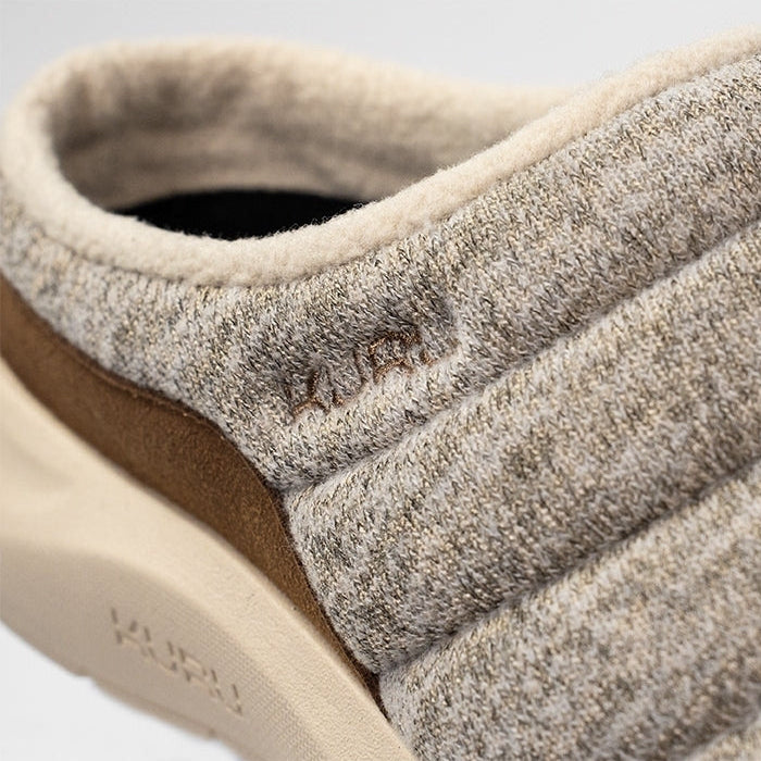 Outsole view of the KURU DRAFT 2 Women's Slipper in Oatmeal-Sand, showing the KURUSOLE tread.