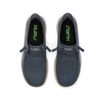 Top-down view of the KURU DRAFT Rento Men's Slipper in Faded Navy-Sand.