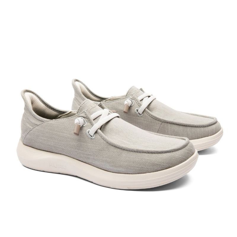 Pair of KURU DRAFT Rento Men's Slipper in Greige-Sand, angled view.