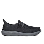 KURU DRAFT Rento Men's Slipper in Jet Black-Brick Red.