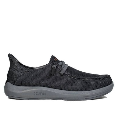 KURU DRAFT Rento Men's Slipper in Jet Black-Brick Red.