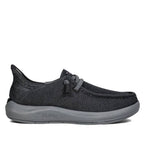 KURU DRAFT Rento Women's Slipper in Jet Black-Merlot.