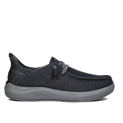 KURU DRAFT Rento Women's Slipper in Jet Black-Merlot.