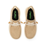 Top-down view of the KURU DRAFT Rento Women's Slipper in Sand-Cinnamon.