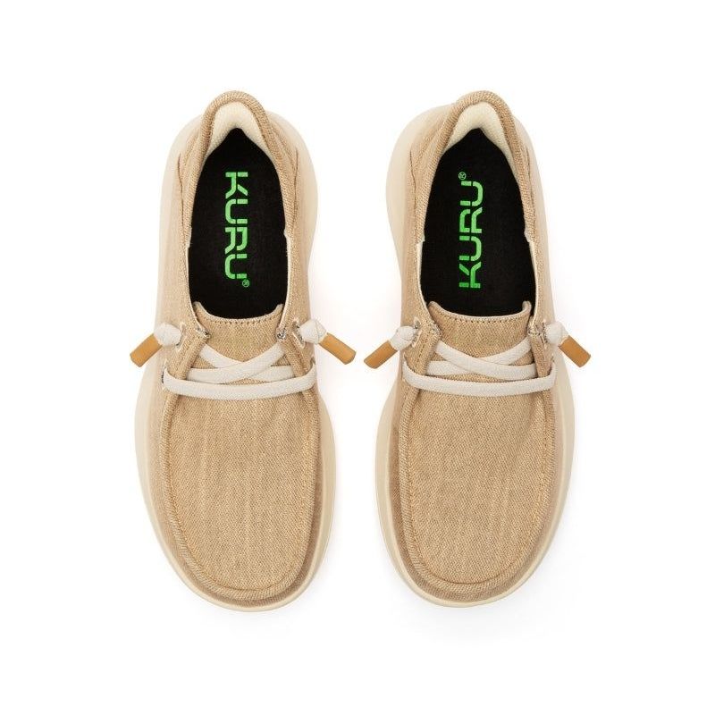 Top-down view of the KURU DRAFT Rento Women's Slipper in Sand-Cinnamon.