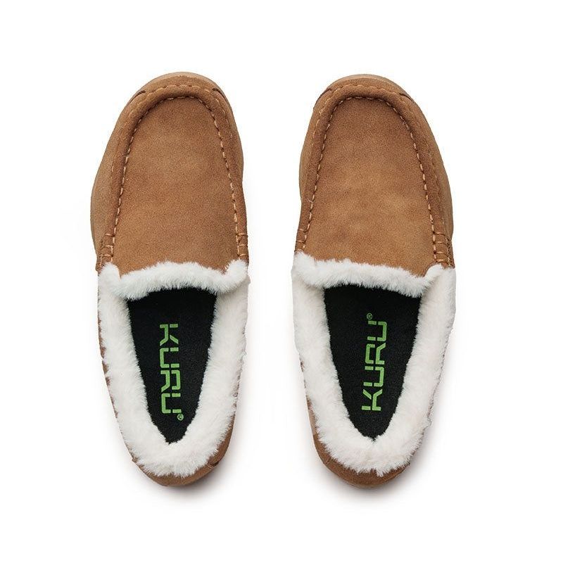 Top-down view of the KURU LOFT Men's Slipper in New-Chestnut-Gum.