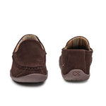 Back heel view of the KURU LOFT Men's Slipper in Java Brown.